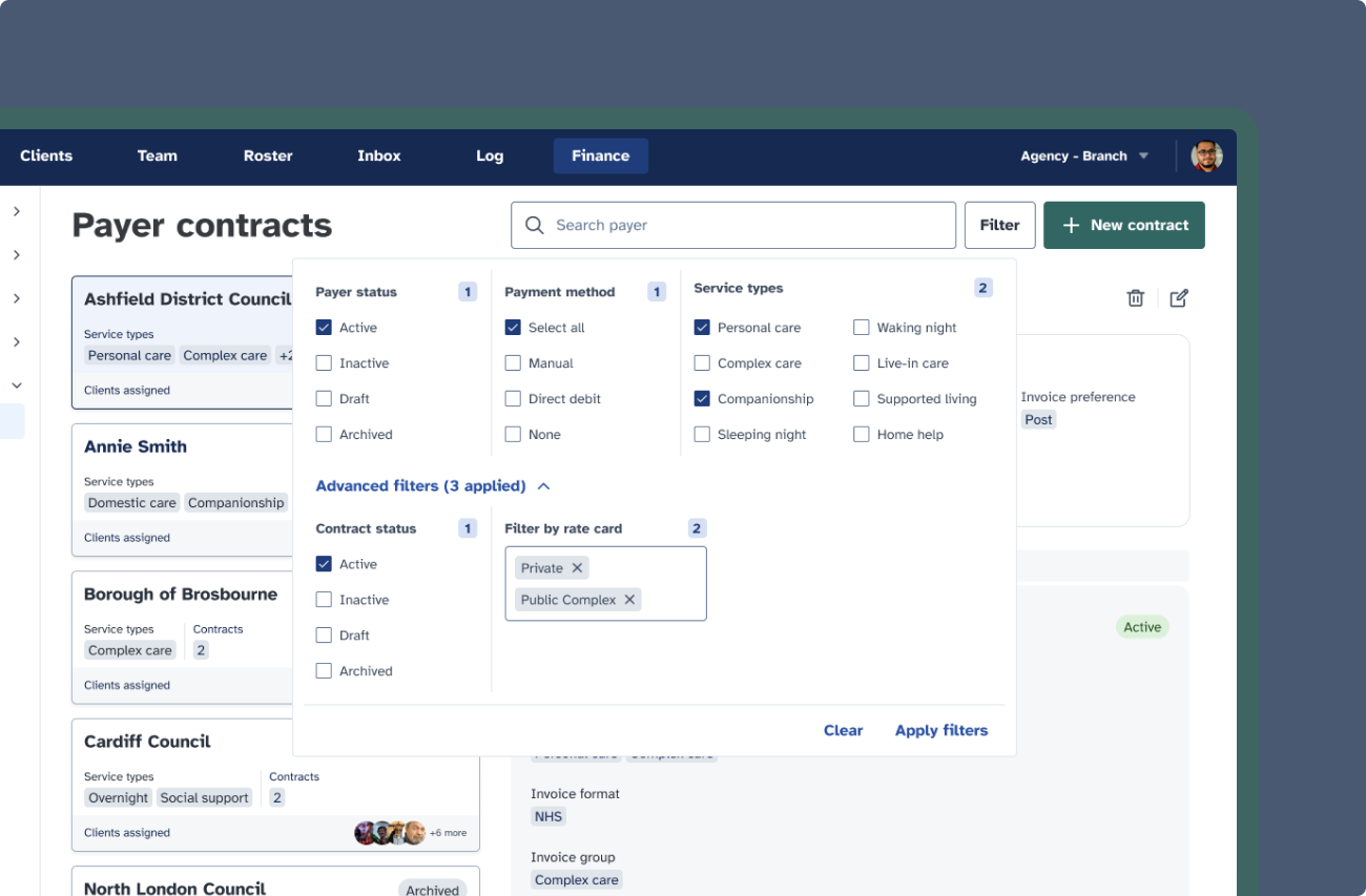 Funding management filtering mechanism