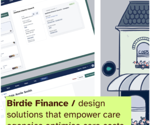 Birdie preview of the project Funding Management - it also describes my role at Birdie: design solutions that empower care agencies optimise care costs